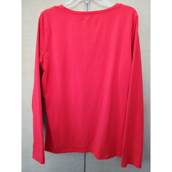 Talbots Red Cotton Spandex Scoop Neck Long Sleeve T-Shirt Size XL - Picture 5 of 6